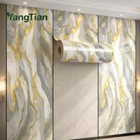 Panneau mural en marbre bleu océan, autocollant 3D auto-adhésif imperméable en PET PVC pour salon, chambre à coucher, intérieur