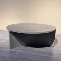 Table basse ronde de luxe moderne en GRC pour salon, table d'appoint durable pour chambre et extérieur (OEM/ODM)