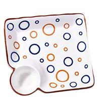 Assiettes carrées japonaises personnalisées en céramique émaillée, écologiques, pour service et trempettes, avec motifs, pour desserts, cuites au four