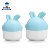 Vente directe d'usine, pot en plastique de 30/50 ml avec bouchon en forme de tête de lapin pour l'emballage de crème pour le visage pour bébé, récipient pour crème de soin de la peau