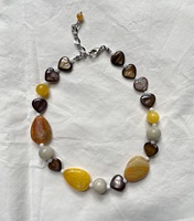Collier ras du cou en perles de pierre artistiques et perles de culture d'eau douce, avec pierres naturelles colorées, production rapide, pour marques de mode