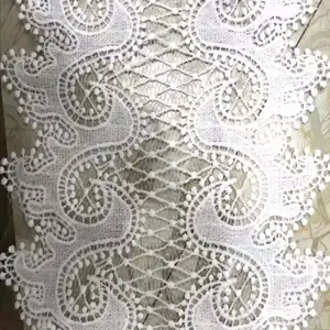 Lace Fabric Dubai Trimming Organza Cotton Lace Stretch Trim Braid White Embroidered Lace Trim For Clothes