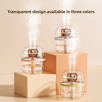 Humidificateur USB en cristal entièrement transparent, capacité de 2,6 à 4 L, fonctionnement silencieux, forte production de brume, fonction d'oxygénation pour la maison et le bureau