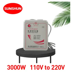 Shunhong 3000 Wát Bước Lên Biến Áp 110V Đến 220V Hiệu Suất Cao Single Phase 3000va Hình Xuyến Volt Điện Áp Chuyển Đổi 3kw 3kva