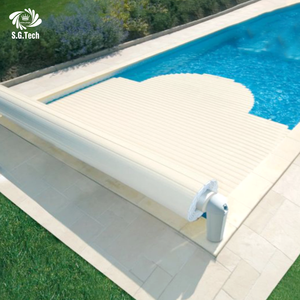 غطاء مسبح أوتوماتيكي من البولي كربونات البلاستيكي مع جهاز تحكم عن بعد للمسابح فوق الأرضية - Product Image 2