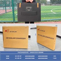 Panneau solaire monocristallin pliable AK-300-6P 100W/150W/200W/250W/300W, chargeur ETFE PET USB-C, batterie externe, UAV, CE/FCC/ROHS