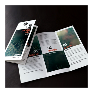 Brochure imprimée OEM personnalisée à bas prix Brochure de papier de spécialité Stratification brillante Feuillet publicitaire à trois volets - Product Image 1