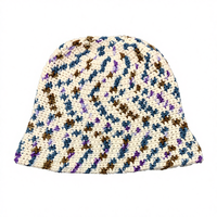 Mode couleur bloc hiver décontracté seau chapeau 100% coton multicolore pour pêche ski et voyage quotidien