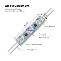 Module LED 110v/220v Blanc 3 SMD3030 LED Haute Luminosité 2W IP68 Étanche Modules LED Lumière Blanche pour Boîte à Lumière/Lettres Lumineuses