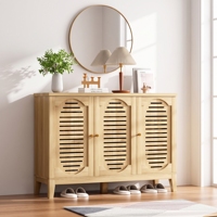 Armoire à chaussures en bois en gros avec détecteur de mouvement, éclairage LED 3 couleurs, station de charge intégrée, durable, facile à assembler pour hôtel et maison