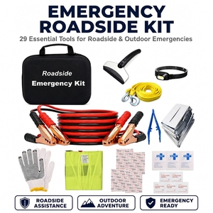Complete Roadside Emergency Car Kit In EVA Hard Case With Jumper Cables First Aid Supplies Outdoor Survival OEM Factory