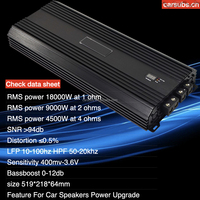 Amplificateur de subwoofer de voiture de style brésilien, pleine gamme, RMS 18000W, crête 36000W, SPL, basses puissantes, 1 ohm, monobloc, classe D