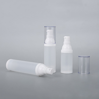 Flacons de lotion en plastique PP givrés de 15 ml, 30 ml, 50 ml, flacon pompe sans air pour sérum cosmétique