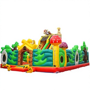 Grand château gonflable pour enfants, combinant trampoline et aire de jeux, en PVC ignifuge et imperméable, installation facile - Product Image 1
