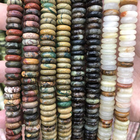 Perles d'espacement rondes multicolores naturelles, grandes perles Heishi en pierres précieuses pour la fabrication de bijoux DIY 4x12mm 4x10mm