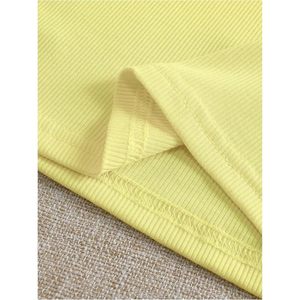 FOXA Débardeur pour femme avec broderie citron, col rond, sans manches, en tricot côtelé, en coton respirant - Product Image 5