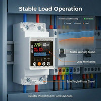 Protecteur de surtension/sous-tension intelligent 220V, versions standard et Wi-Fi, application Tuya, liaison sur rail DIN, compteur numérique monophasé