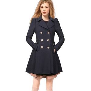 Spot vente en gros européen américain Slim Fit Long manteau de banlieue commerce extérieur grande taille <span class=keywords><strong>femmes</strong></span> printemps automne Trench Double - Product Image 1