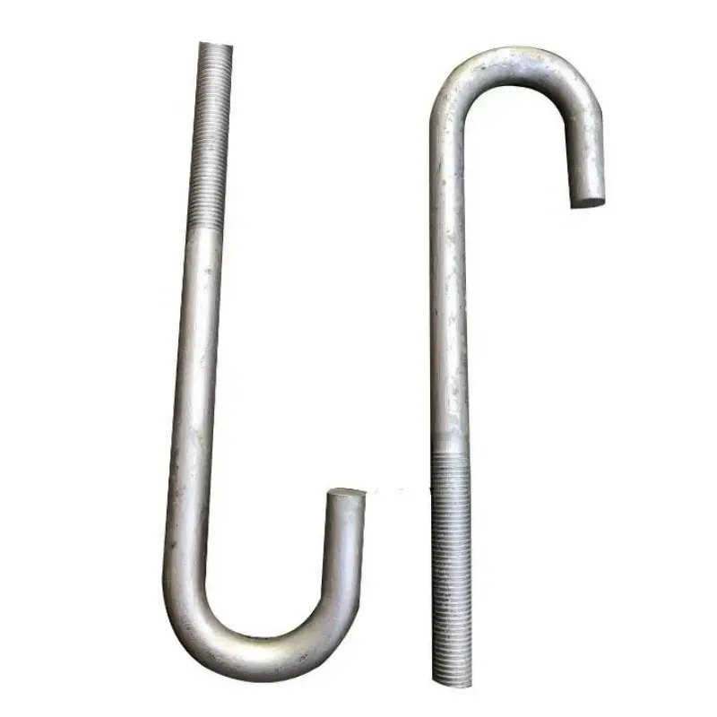 Zinc Plated Bent Anchor J Bolts Round Hook at Low Prices J-Bolt With Hex Nut Concrete Foundation Bolt Hot Dip Galvanized