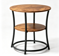 Table basse ronde moderne à 3 niveaux avec structure en fer, design écologique, facile à nettoyer, portable pour appartement/villa, mobilier de salon