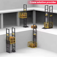 Ascenseur de levage de matériaux économique pour accès à un mezzanine à deux étages, monte-charge vertical simple avec certification CE, capacités 500kg, 1000kg, 2000kg