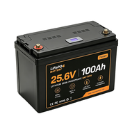 Batterie LiFePO4 à décharge profonde JIUYUNENG 25,6V 100Ah avec BMS Bluetooth, 6000 cycles, Grade A, 2560Wh, pour système solaire domestique hors réseau
