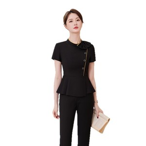 Foot Bath Technician Work Uniform Women Summer Thin Breathable Polyester Trousers Three Quarter Sleeve Elegant Workwear - Product Image 5