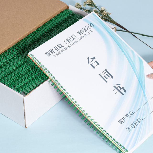 Green 12.7mm 100pcs/box Double Binding Ring Factory Wire Double Loop Wire Green Color Twin Ring Wire Binding Metal Spiral Coil