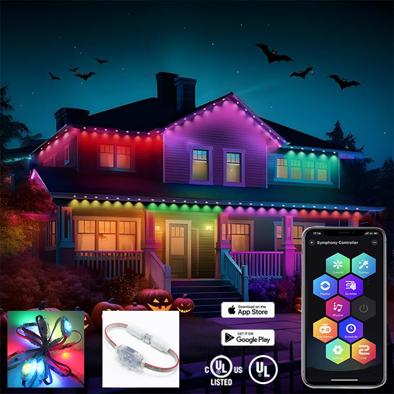 30mm RGBIC UCS2904 IP68 Waterproof Jellyfish Style 48V DC LED Pixel Lights High CRI 95 Dimmable Year-Round Outdoor Christmas