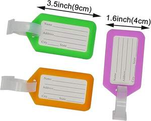 بطاقات أمتعة متعددة الألوان من البلاستيك، ملصقات حقائب السفر، بطاقات تعريف الحقائب، هدية ترويجية للأطفال أثناء السفر - Product Image 6