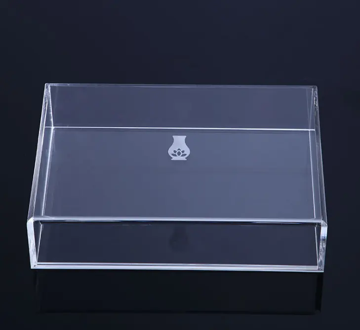 Kare küçük özel şeffaf plastik cam kutuları için çikolata kristal akrilik şeker kutuları ile kapak
