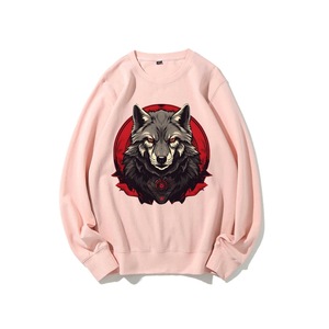 Camicia Red Moon Wolf Tech Style Dark Style Cool Print High GSM Vintage Trendy economica - Product Image 3