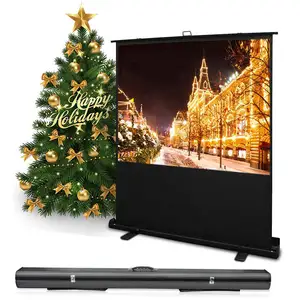 84 100 120 150 Inch 16:9 Hd 4k Indoor/outdoor Foldable Projection Screen With Stand Alloy Easy Pull Out System Projector Screen