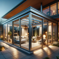 10mm 12mm Trempé Sunroom Verre Rond Verre Sunroom Balcon Toit Verre Sunroom Design