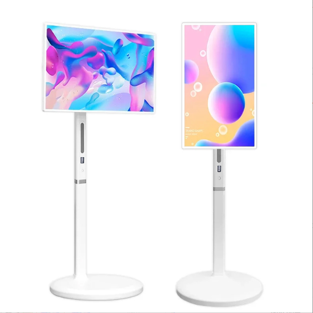 21.5-32 Inches Smart Portable Display 1080p HD Wireless Stand Wheels Touch Screen-Indoor Smart Stand Portable TVwith Battery