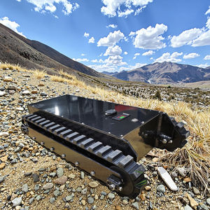 Châssis <span class=keywords><strong>de</strong></span> train <span class=keywords><strong>de</strong></span> roulement en acier au carbone en caoutchouc personnalisé pour les robots <span class=keywords><strong>de</strong></span> construction agricole petite machine charge maximale 200-500KG - Product Image 1