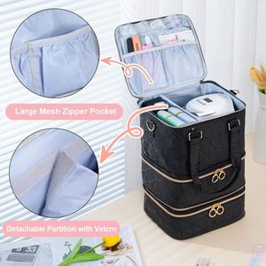 BSCI <b>Nail</b> <b>Polish</b> <b>Organizer</b> Backpack With Holds 80 Bottles Double Layer <b>Nail</b> <b>Polish</b> Bag Large <b>Nail</b> <b>Organizer</b> Storage Bag - Product Image 1