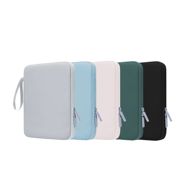 For Portable Compact Waterproof 11" Laptop Sleeve Handle Modern Business Style Simple Solid Color PU Daily Use Outdoor