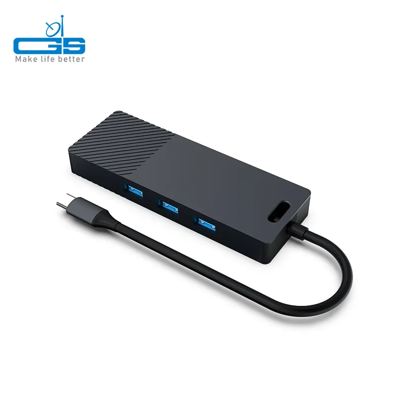 Multiport hub 3.0 usb Tipe c hub 7 port, usb tipe-c usb-c hub 7 in 1 dengan hdtv pemasok port