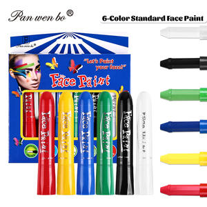 مجموعة ألوان بانوينبو الكلاسيكية لرسم الجسم مكونة من 6 ألوان، أقلام تلوين آمنة للوجه، أقلام طلاء للوجه للحفلات والرياضة والتنكر - Product Image 1