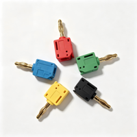 Connecteur banane 4 mm à verrouillage par pression, nickelé/plaqué or, 1000 V, 24 A, haute intensité, avec coque en nylon ignifuge