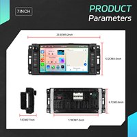 Podofo 2 Din 4 + 64GB 7 ''Android Car Radio Wireless Carplay y Android Auto GPS WiFi BT FM RDS para Chevrolet/Chrysler/Jeep/Dodge