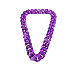 Collar de Cadena de Eslabones Acrílicos con Baño Electrolítico UV, Estilo Cubano, Sin Decoloración, Ideal para Fiestas, Regalos, Accesorios para Espectáculos, Deportes, Unisex - Product Image 6