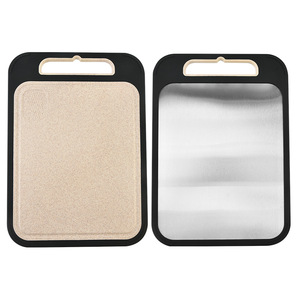 Double-Sided Cutting Board 304 Stainless Steel With Plastic Side For Fruit And Baby Food Dishwasher Safe Rectangle Shape - Product Image 1