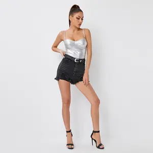 Ripped Hot Pants Summer Black Jeans Women Street Slim Clothing Women's Shorts Denim Destroyed Leisure Style Fit Sexy Jeans Woman