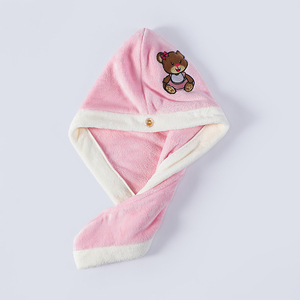 Bán Buôn Nhà Máy Trực Tiếp Formaldehyde-Miễn Phí San Hô Lông Cừu Khô Tóc Cap Với Thêu Gradient Màu Thấm Tóc Khô Khăn - Product Image 4