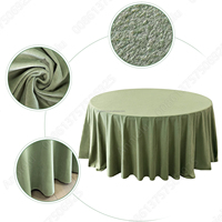 Nappe ronde vert sauge ANNIELU, style laine élégante, en velours, pour mariage, réception, banquet, fête, décoration de la maison