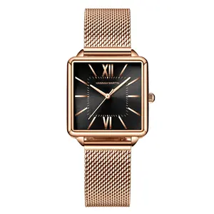 汉娜·马丁手表厂来样定做简约风格日本石英机芯3巴防水方形表盘女式手表