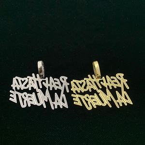 Collier en or hip hop glacé, avec lettre initiale cz, mm - Product Image 5