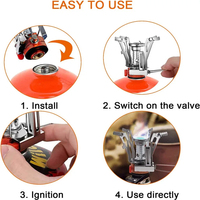 Réchaud de camping portable Orangegaz, support trépied pliable avec allumage piézoélectrique, cartouche de butane à montage latéral, fabriqué en Corée